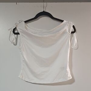 SHEIN White Tie-Shoulder Blouse